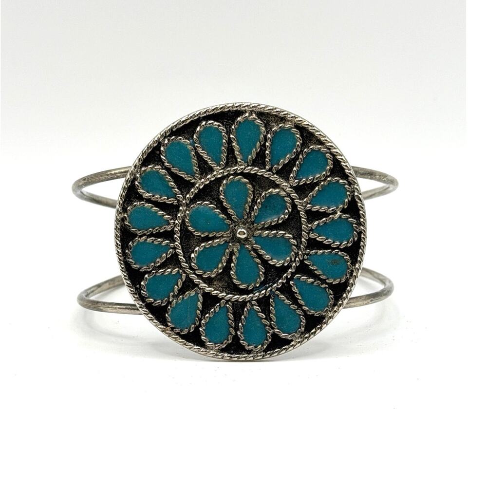 💙 Turquoise Floral Cuff Bracelet